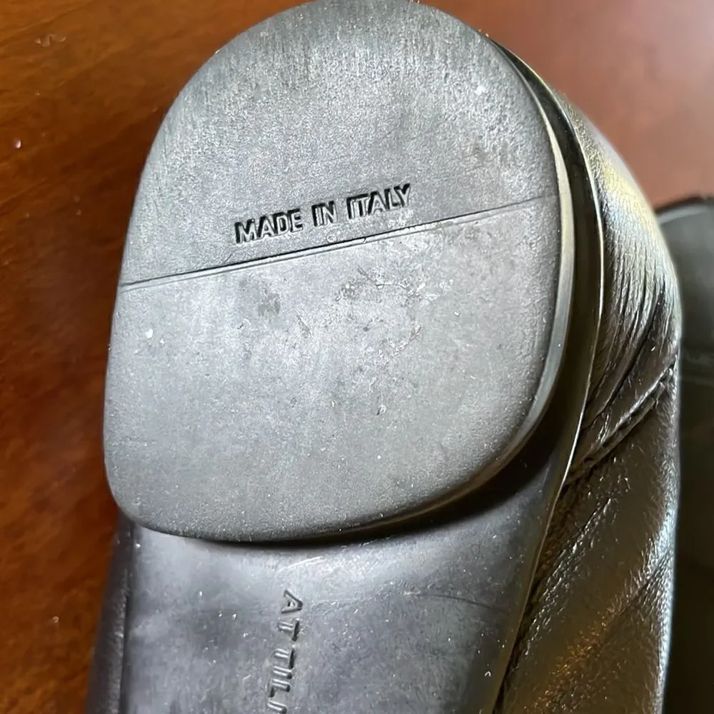 AGL Black Patent, Leather & Bronze Flats - 37